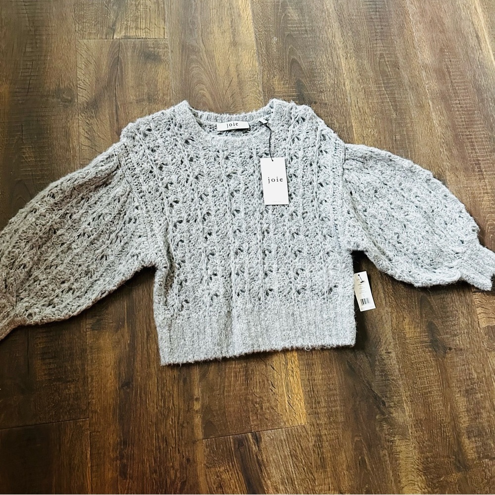 NWT Joie Concetta Wool Alpaca Blend Sweater | Heather Grey | Small - Picture 4 of 5